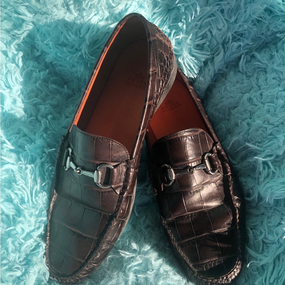 Peter Millar Crocodile horsebit shoes